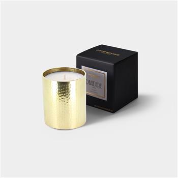 Image de Bougie dinanderie dorée Taille S : parfum forêt de sapin